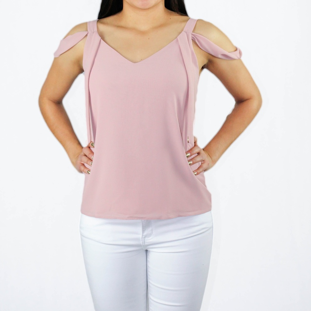 Blush Strappy Detail Blouse